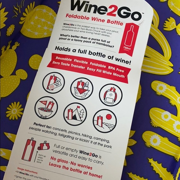 Wine 2 Go - Foldable Wine Bottle -750ml - Picture 3 of 6